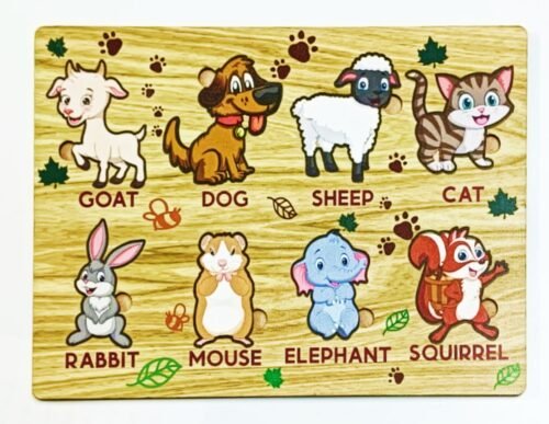 Wooden Animal Puzzle Learning Educational Board