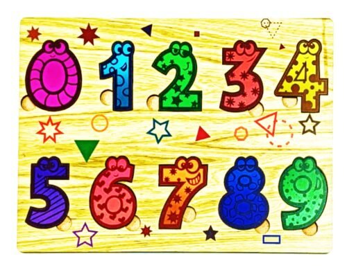 Wooden Number Puzzle Learning Educational Board